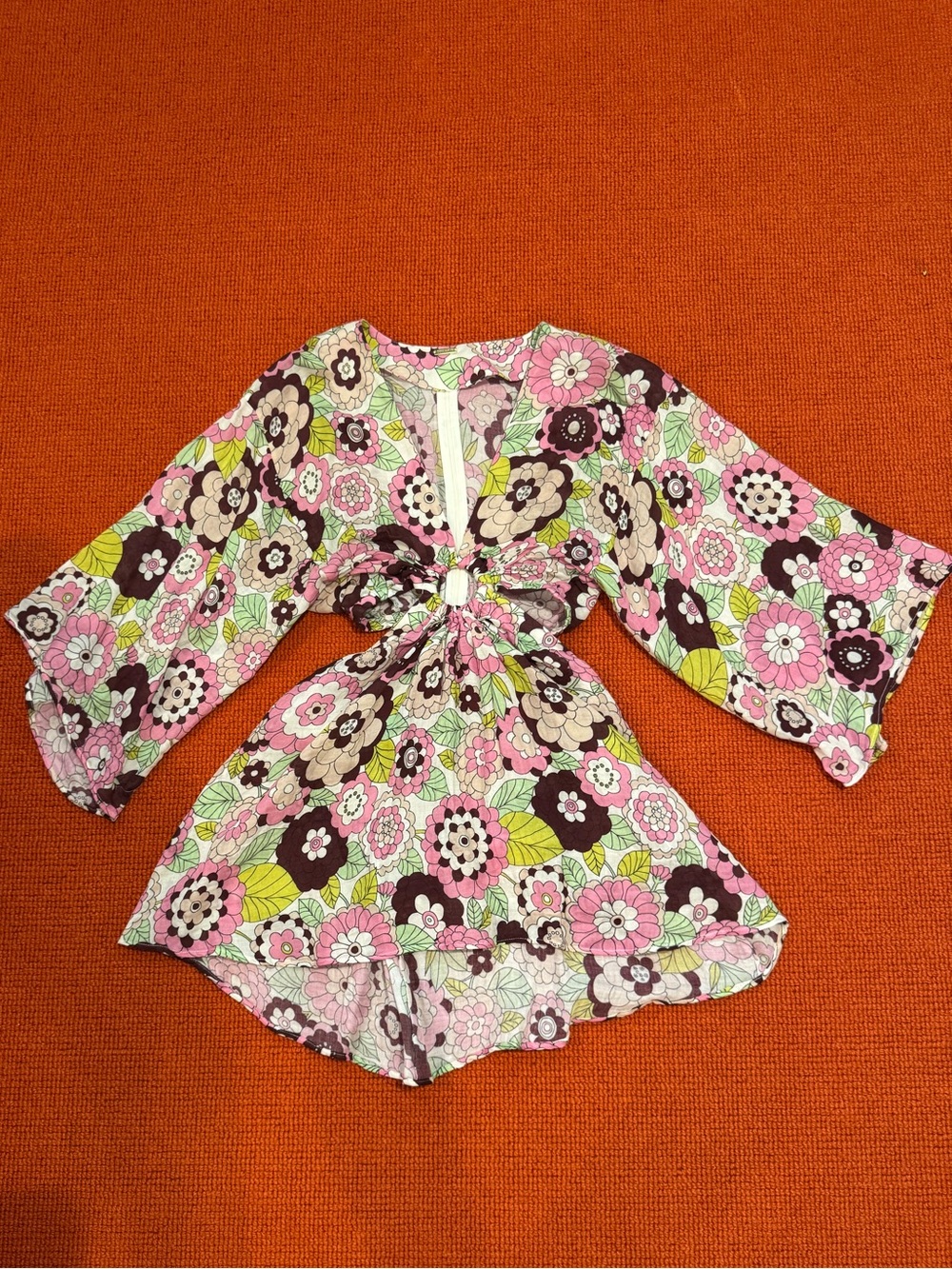 Dodo Bar Or Pink, Brown & Green Floral Mini Dress